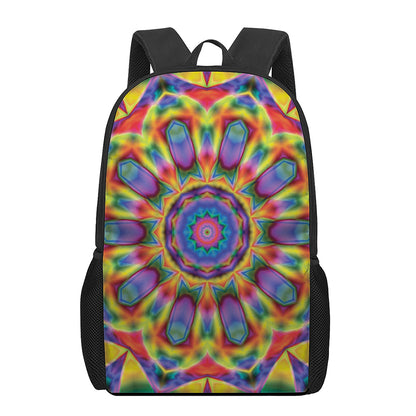 Boho Kaleidoscope Print 17 Inch Backpack