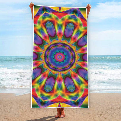 Boho Kaleidoscope Print Beach Towel