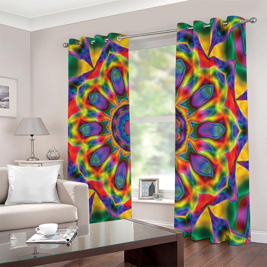 Boho Kaleidoscope Print Blackout Grommet Curtains