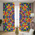 Boho Kaleidoscope Print Dimout Pencil Pleat Curtains