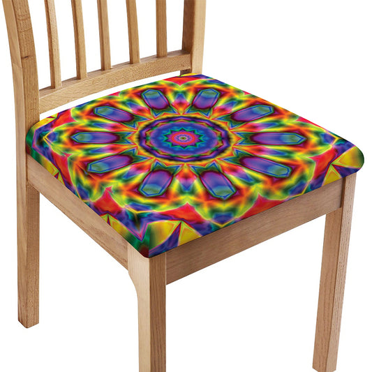 Boho Kaleidoscope Print Chair Cushion Cover