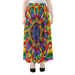 Boho Kaleidoscope Print Chiffon Maxi Skirt