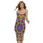 Boho Kaleidoscope Print Cross Back Cami Dress