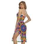 Boho Kaleidoscope Print Cross Back Cami Dress