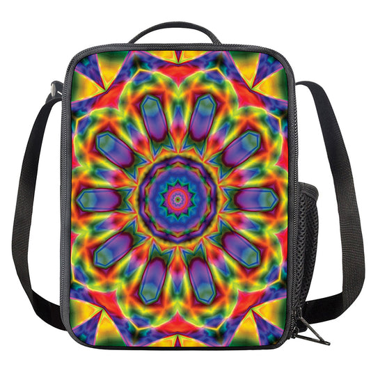 Boho Kaleidoscope Print Crossbody Lunch Bag