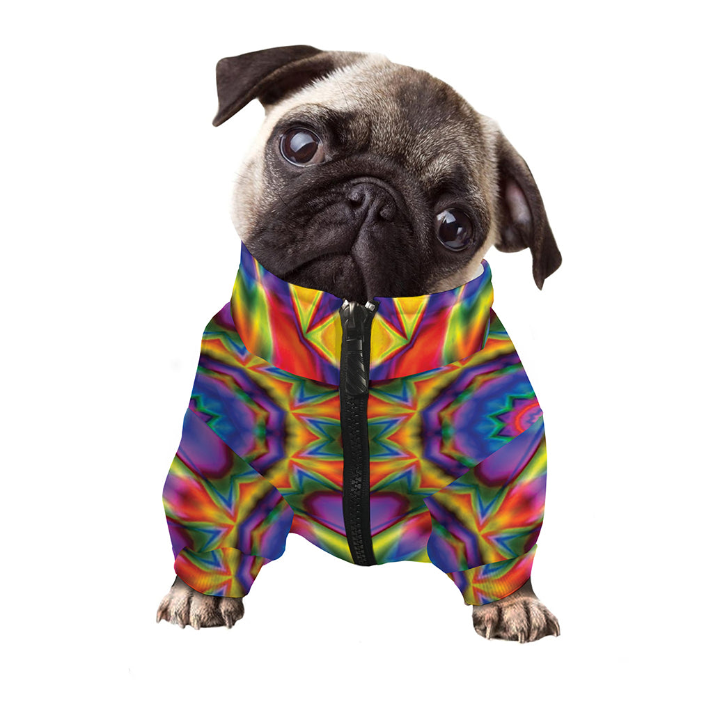 Boho Kaleidoscope Print Dog Zip Up Jacket