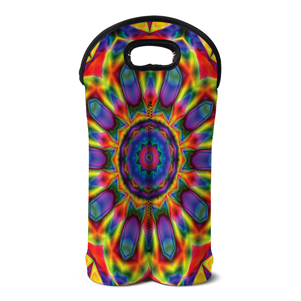 Boho Kaleidoscope Print Double Neoprene Wine Tote