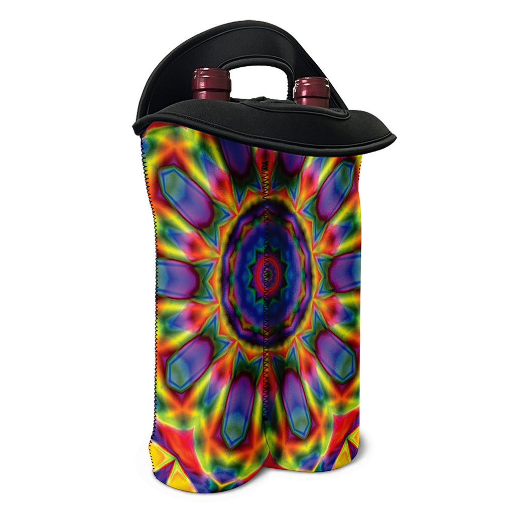 Boho Kaleidoscope Print Double Neoprene Wine Tote