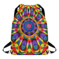 Boho Kaleidoscope Print Drawstring Backpack