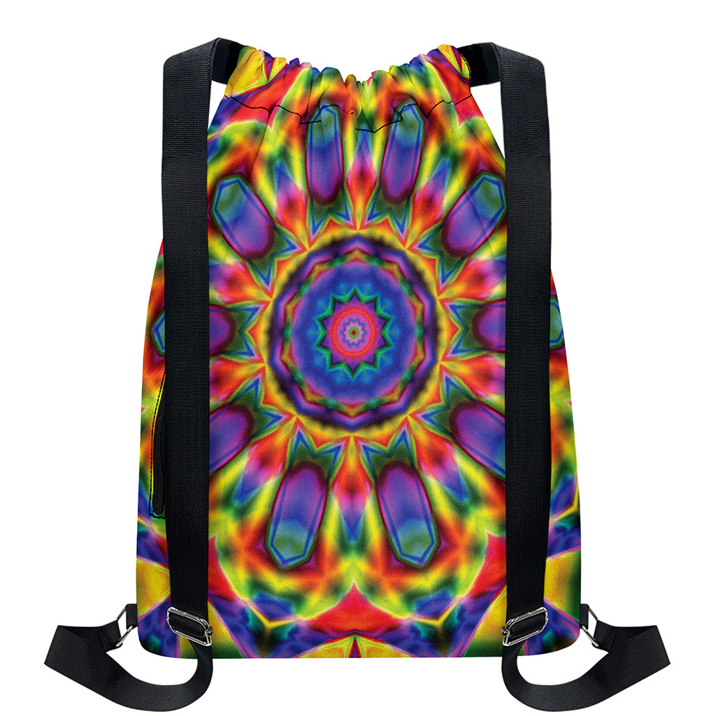 Boho Kaleidoscope Print Drawstring Backpack