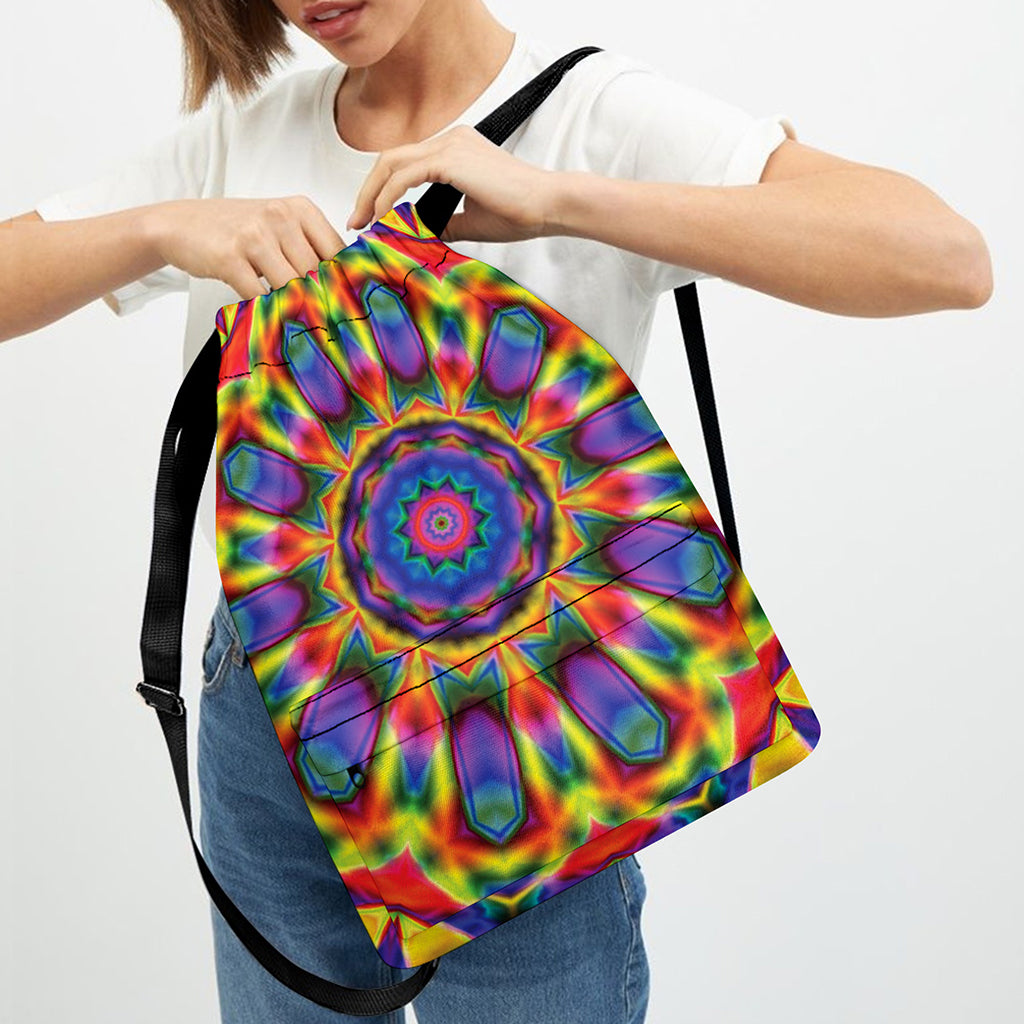 Boho Kaleidoscope Print Drawstring Backpack
