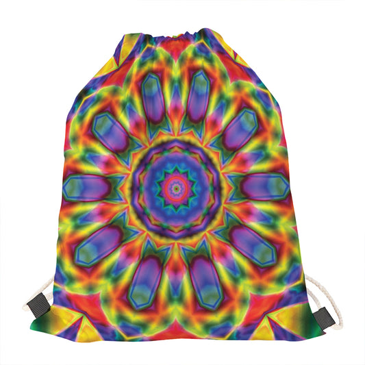 Boho Kaleidoscope Print Drawstring Bag