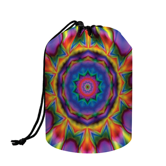Boho Kaleidoscope Print Drawstring Makeup Bag