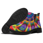 Boho Kaleidoscope Print Flat Ankle Boots
