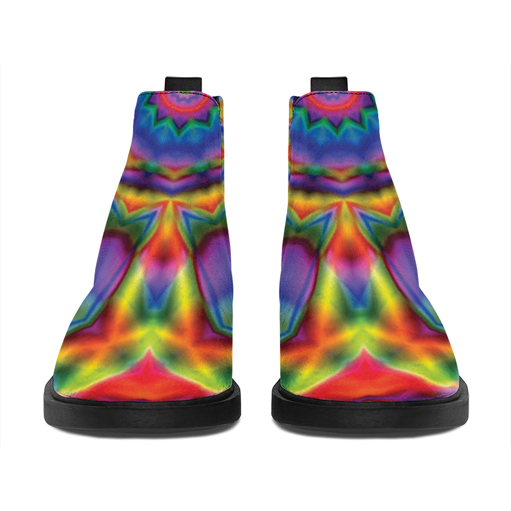 Boho Kaleidoscope Print Flat Ankle Boots