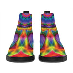 Boho Kaleidoscope Print Flat Ankle Boots
