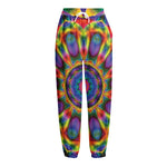 Boho Kaleidoscope Print Fleece Lined Knit Pants