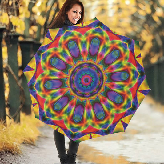 Boho Kaleidoscope Print Foldable Umbrella