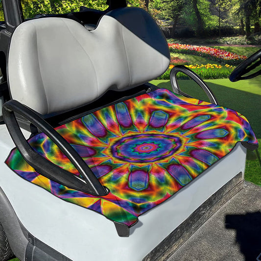Boho Kaleidoscope Print Golf Cart Seat Cover