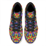 Boho Kaleidoscope Print High Top Leather Sneakers