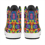 Boho Kaleidoscope Print High Top Leather Sneakers