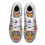 Boho Kaleidoscope Print High Top Leather Sneakers