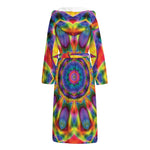Boho Kaleidoscope Print Hooded Bathrobe