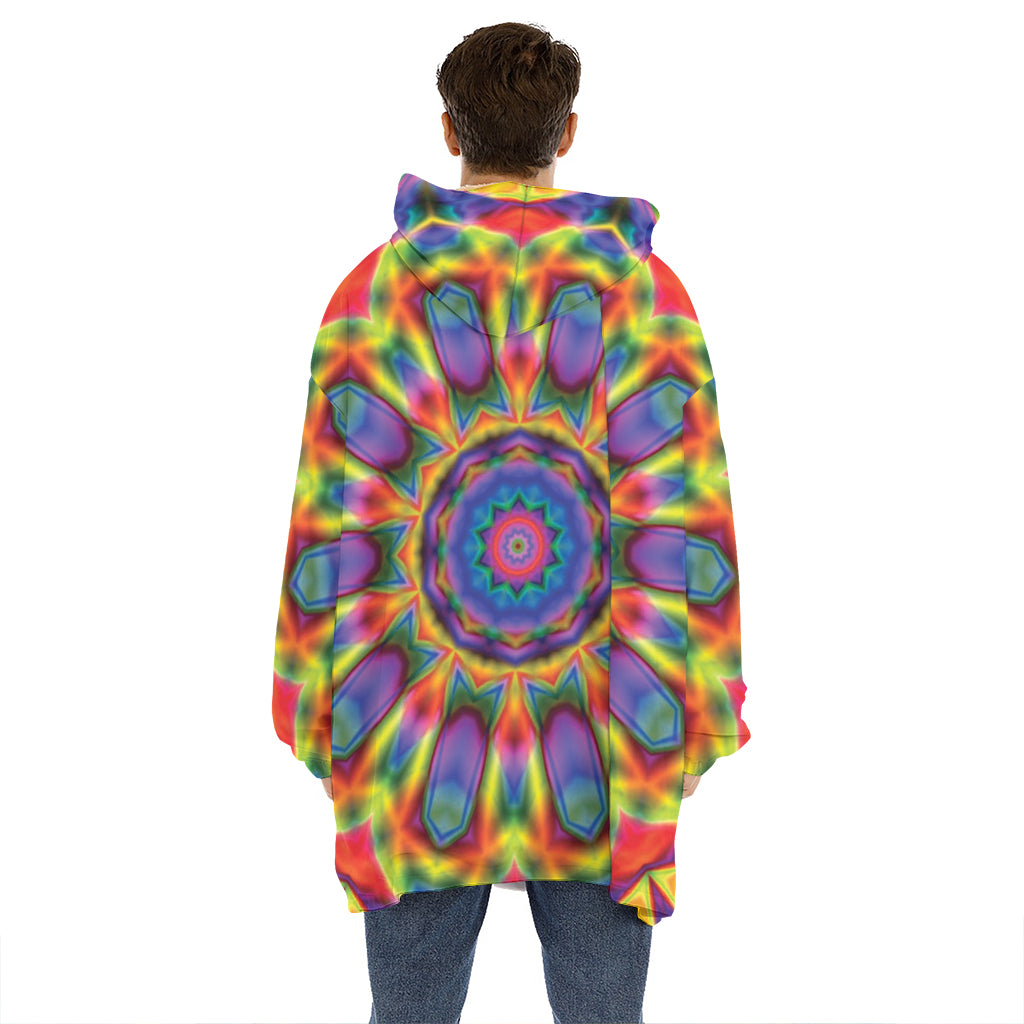 Boho Kaleidoscope Print Hoodie Blanket