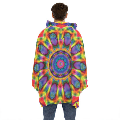 Boho Kaleidoscope Print Hoodie Blanket