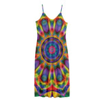 Boho Kaleidoscope Print Jersey Midi Cami Dress