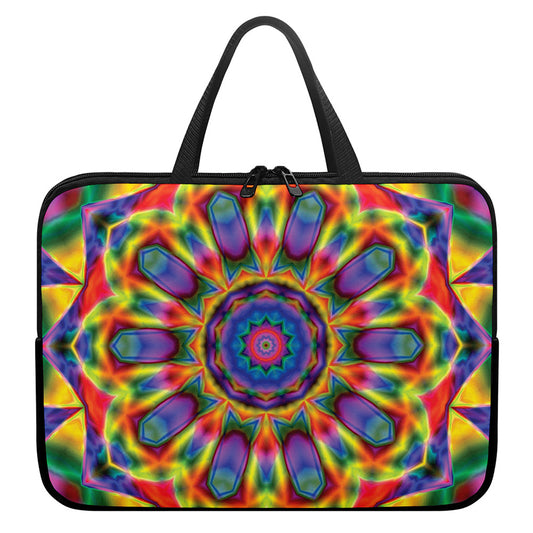 Boho Kaleidoscope Print Laptop Sleeve With Handle