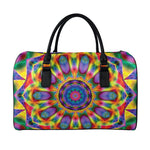 Boho Kaleidoscope Print Leather Duffle Bag