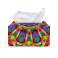 Boho Kaleidoscope Print Leather Tissue Box Cover