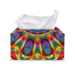 Boho Kaleidoscope Print Leather Tissue Box Cover