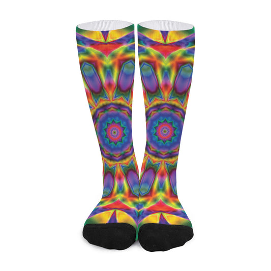 Boho Kaleidoscope Print Long Socks