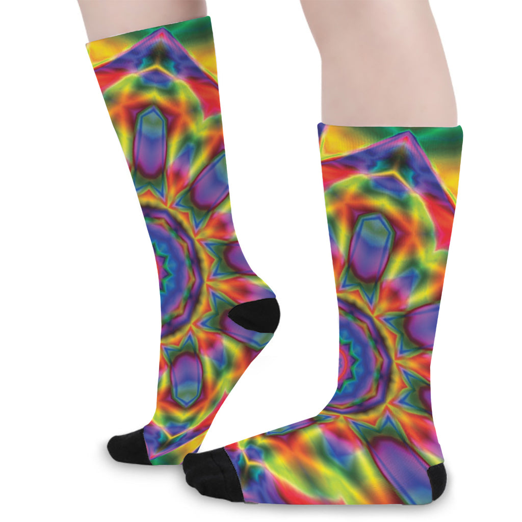 Boho Kaleidoscope Print Long Socks