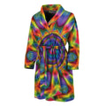 Boho Kaleidoscope Print Men's Bathrobe