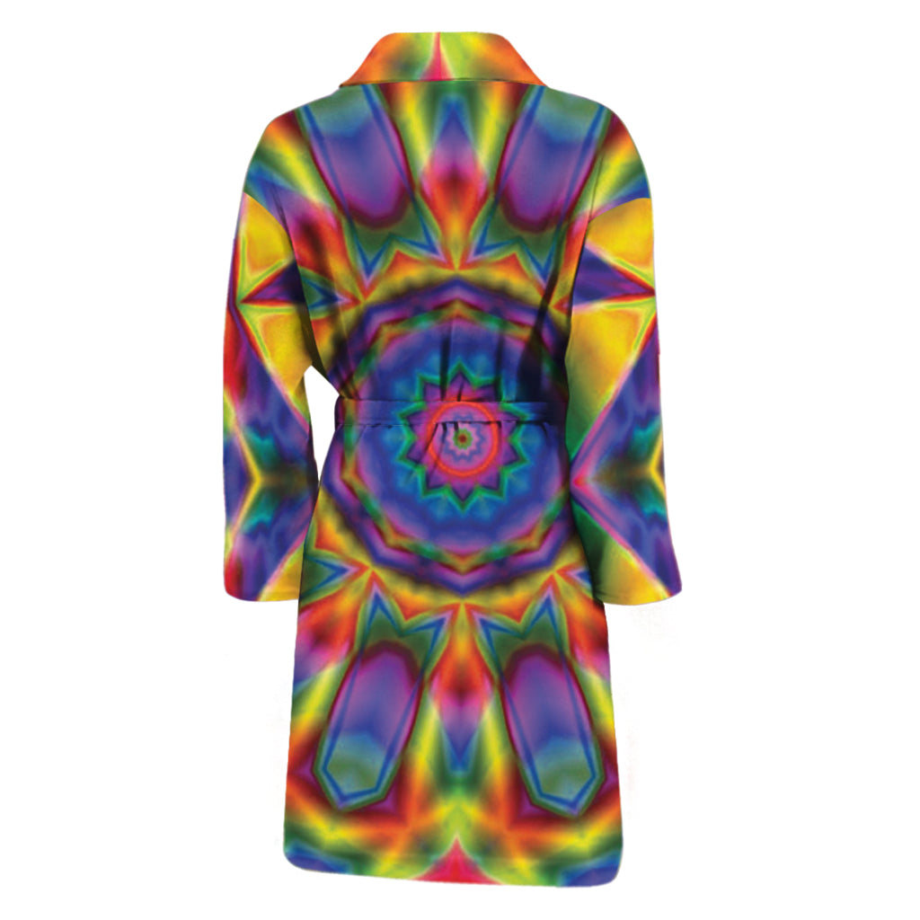 Boho Kaleidoscope Print Men's Bathrobe