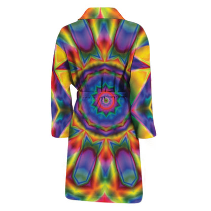 Boho Kaleidoscope Print Men's Bathrobe