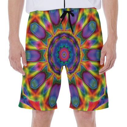 Boho Kaleidoscope Print Men's Beach Shorts