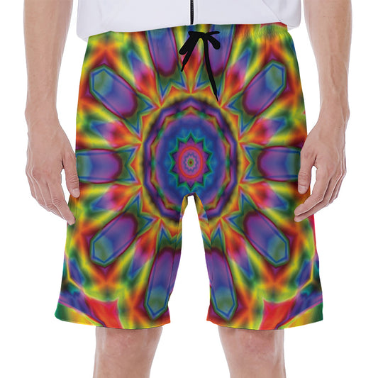 Boho Kaleidoscope Print Men's Beach Shorts