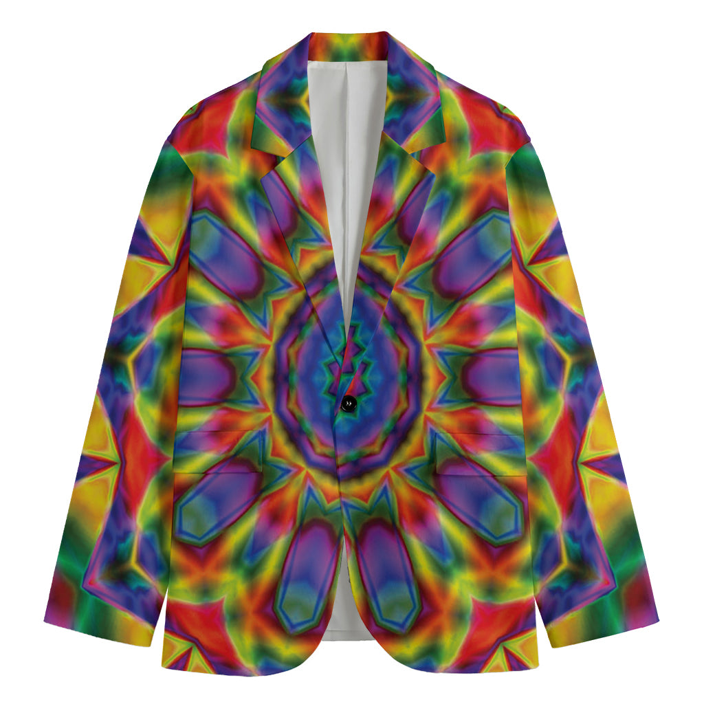Boho Kaleidoscope Print Men's Blazer