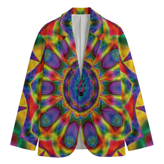 Boho Kaleidoscope Print Men's Blazer