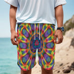 Boho Kaleidoscope Print Men's Cargo Shorts
