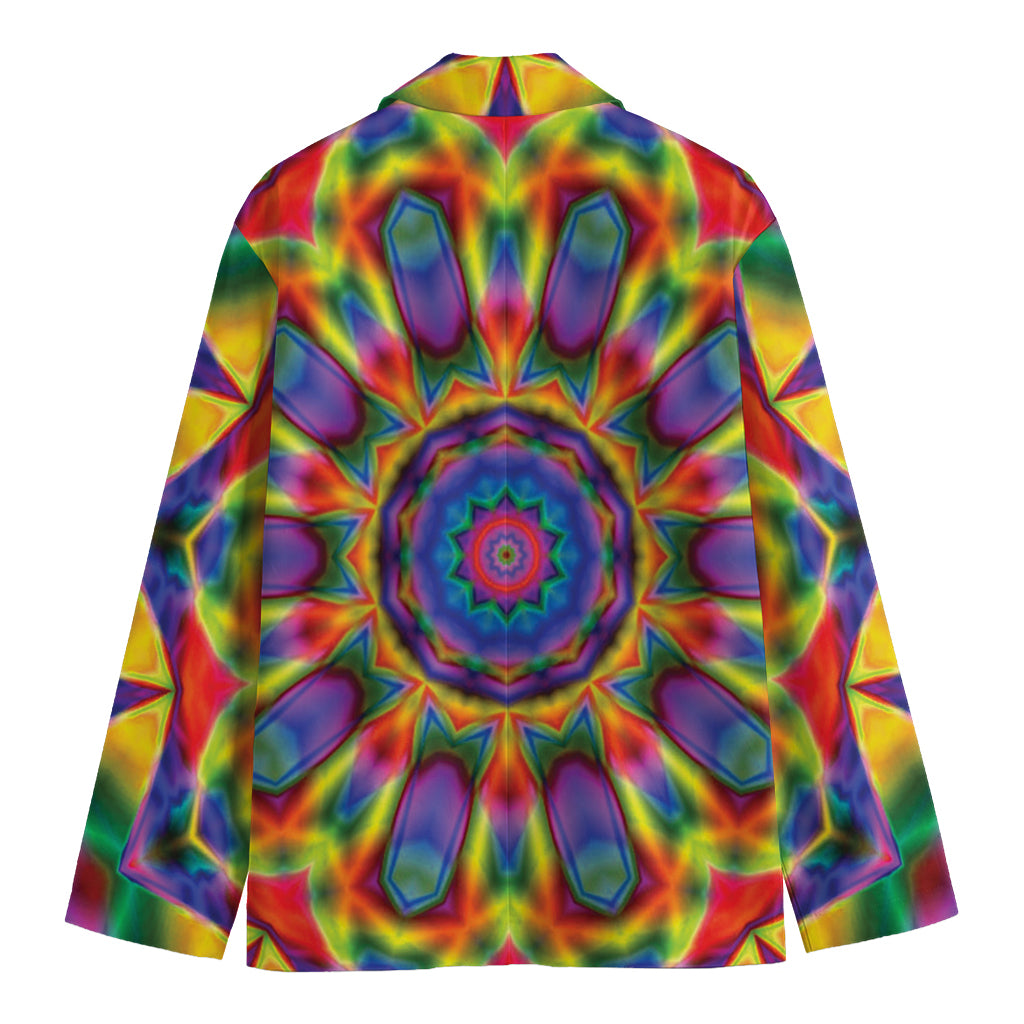 Boho Kaleidoscope Print Men's Cotton Blazer
