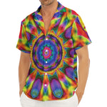 Boho Kaleidoscope Print Men's Deep V-Neck Shirt