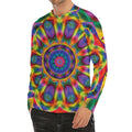 Boho Kaleidoscope Print Men's Long Sleeve Rash Guard
