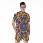 Boho Kaleidoscope Print Men's Rompers