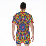 Boho Kaleidoscope Print Men's Rompers
