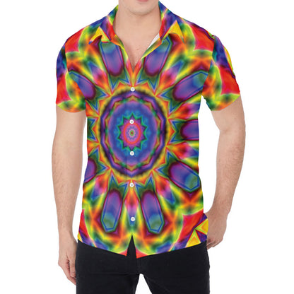 Boho Kaleidoscope Print Men's Shirt